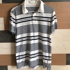 GAP Men’s Polo Shirt, navy/white striped, Size S